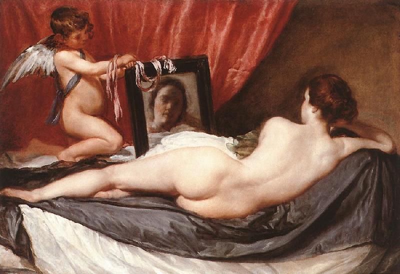 VELAZQUEZ, Diego Rodriguez de Silva y Venus at her Mirror (The Rokeby Venus) g oil painting image